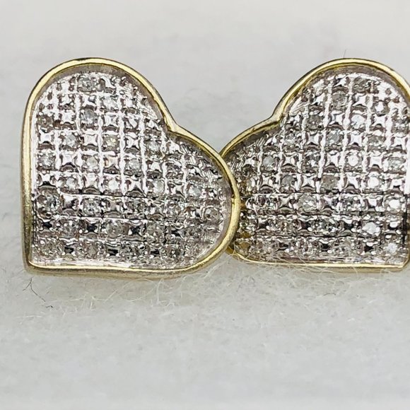 Diamond Heart-shaped Earrings with Sterling Silver - GND Designer - 2.3 Grams - Picture 5 of 12